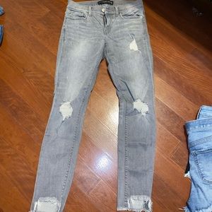 Express gray distressed jeans size 4